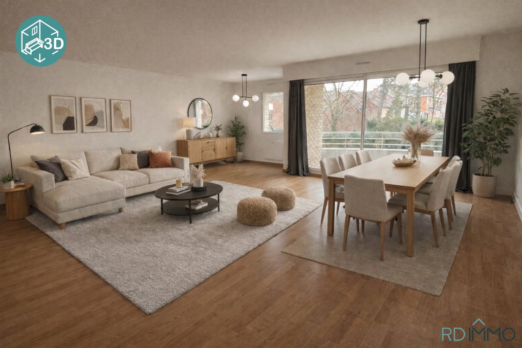 Appartement T4 à vendre Marcq-en-Barœul Buisson Terrasse Sud et Garage